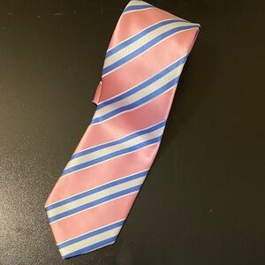 Stylish Pink and Blue Striped Men's Tie